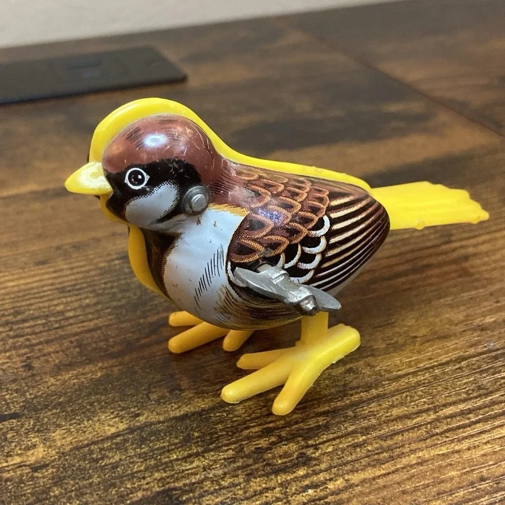 Mikuni Wind Up Hopping Bird Japan Brown Partially Working But Imperfect SeeVideo